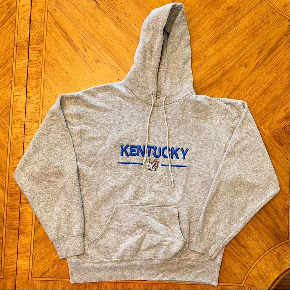 Vintage Kentucky Wildcats UK Hoodie Sweatshirt Gray Embroidered Men’s Size L